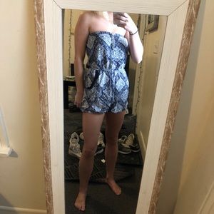 Strapless Blue Romper